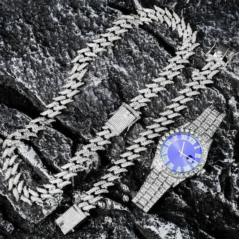 Golden Heir | Legacy - "Apex" Iced-Out Watch & Cuban Link Trio