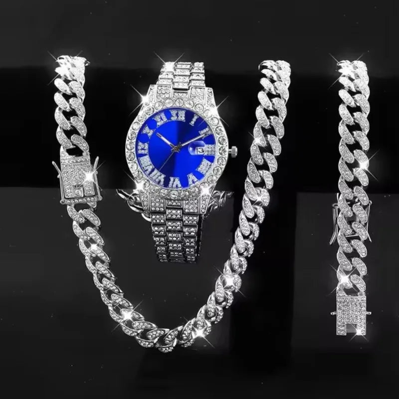 Golden Heir | Legacy - "Apex" Iced-Out Watch & Cuban Link Trio